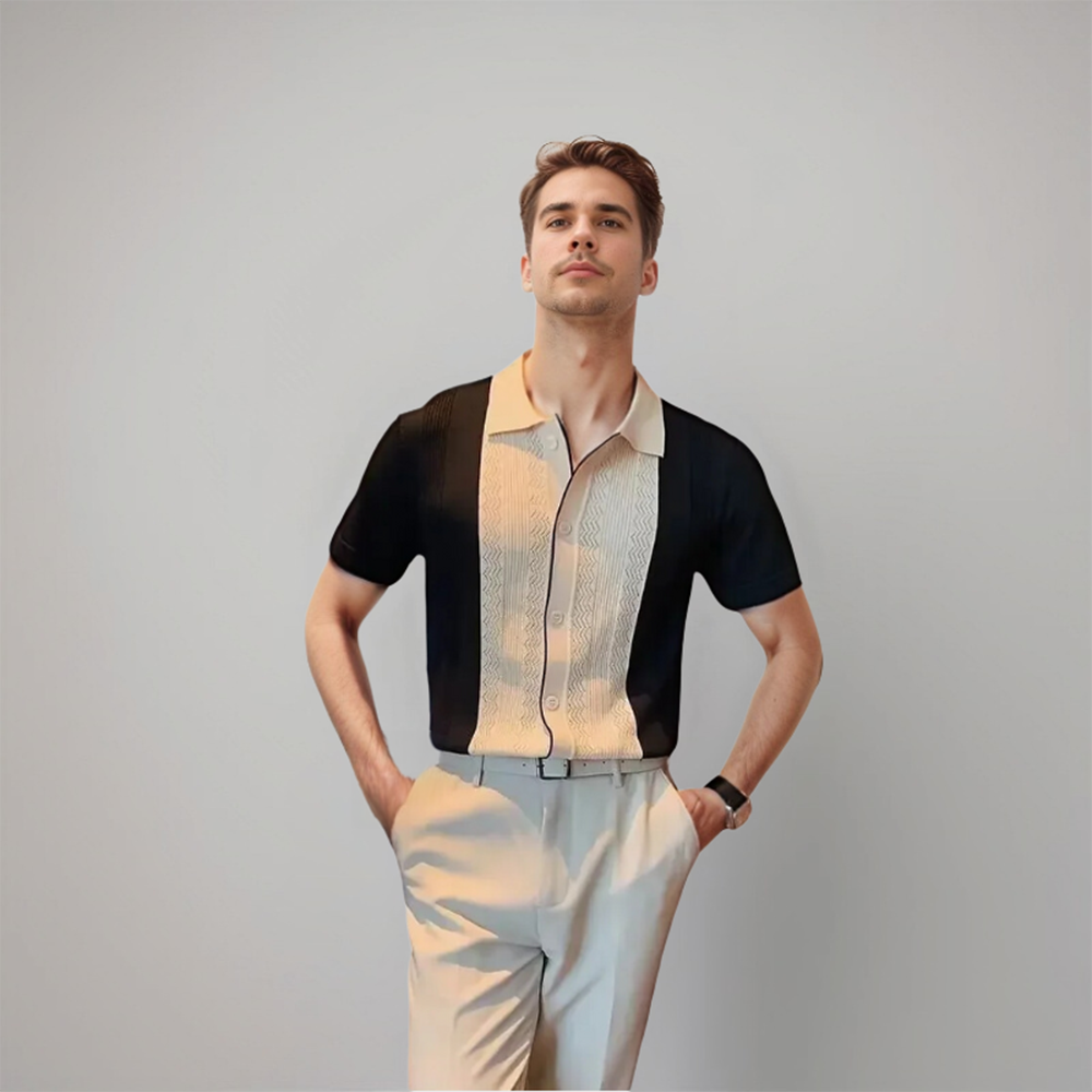 Edward | Men's Contrast Panel Polo Shirt