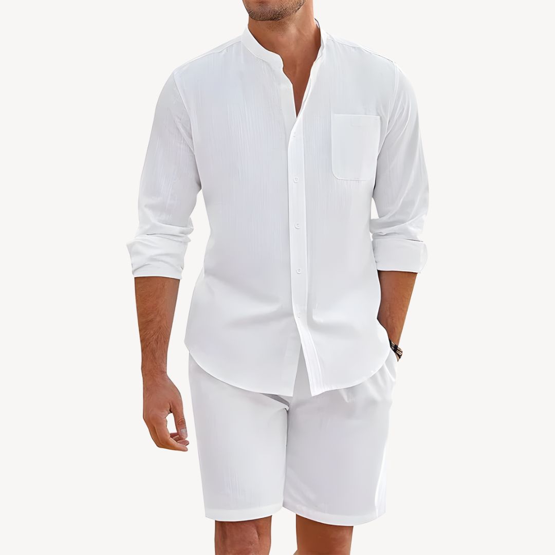 William | Men's Band Collar Two-Piece Set