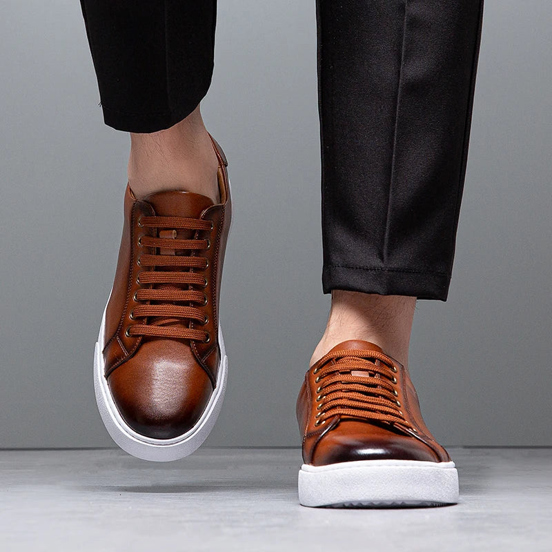 Redmond | Men's Leather Lace-Up Trainers