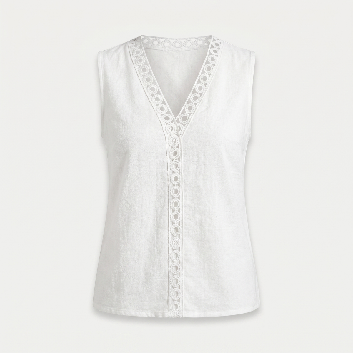 Sadie | Women's Lace Trim V-Neck Top