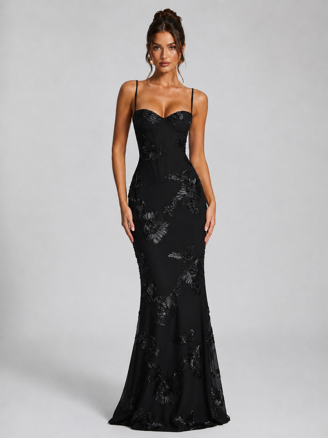 Marina | Women's Floral Corset Maxi Dress