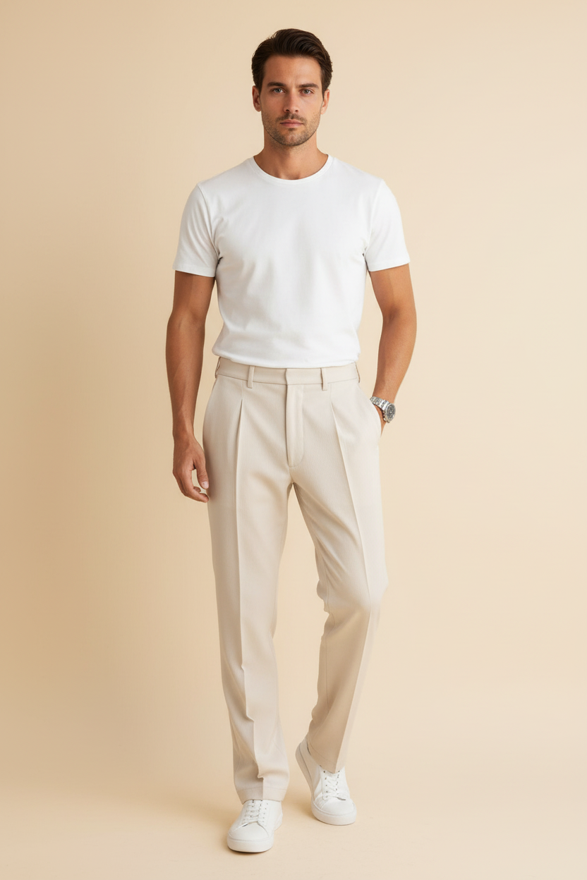 Crème broek