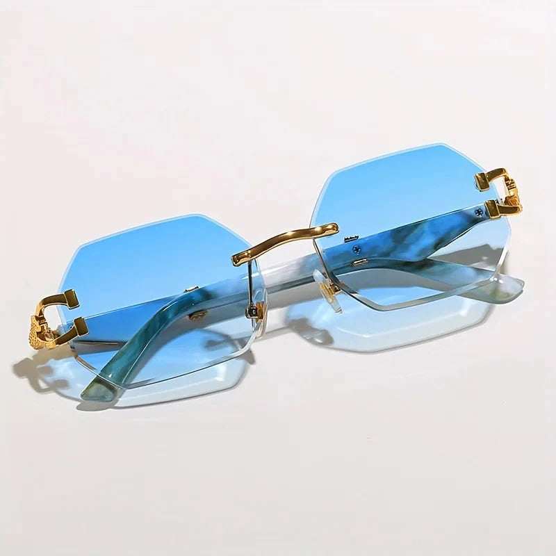 Cosette | Women's Rimless Hexagonal Sunglasses