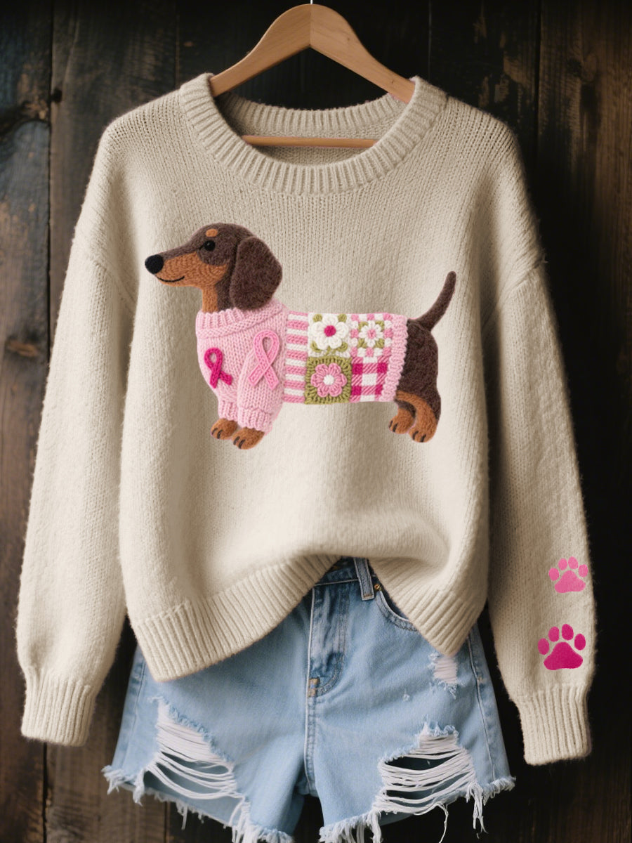 Maeve | Women's Puppy Print Knit Sweater