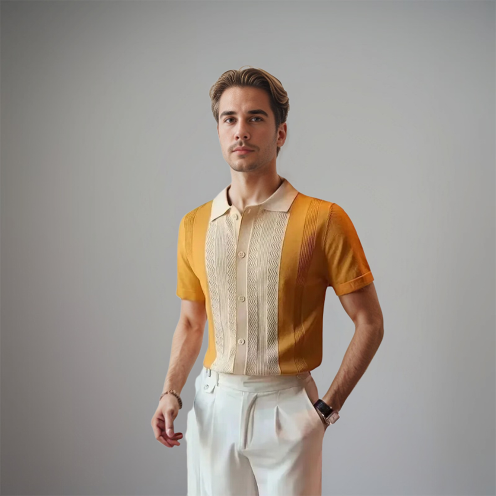Edward | Men's Contrast Panel Polo Shirt
