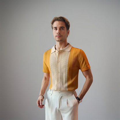 Edward | Men's Contrast Panel Polo Shirt