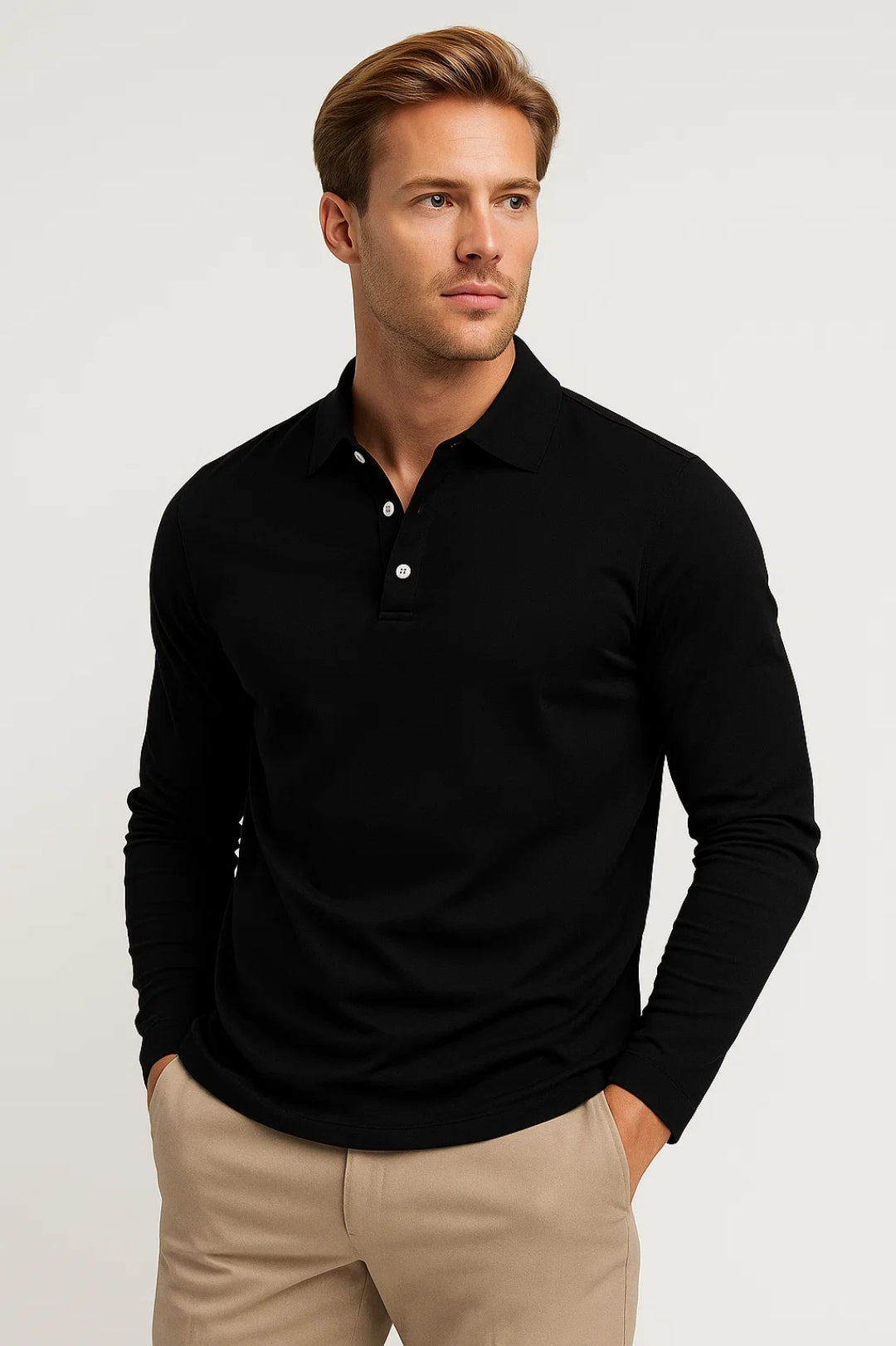 Adrian | Men's Slim Fit Long Sleeve Polo
