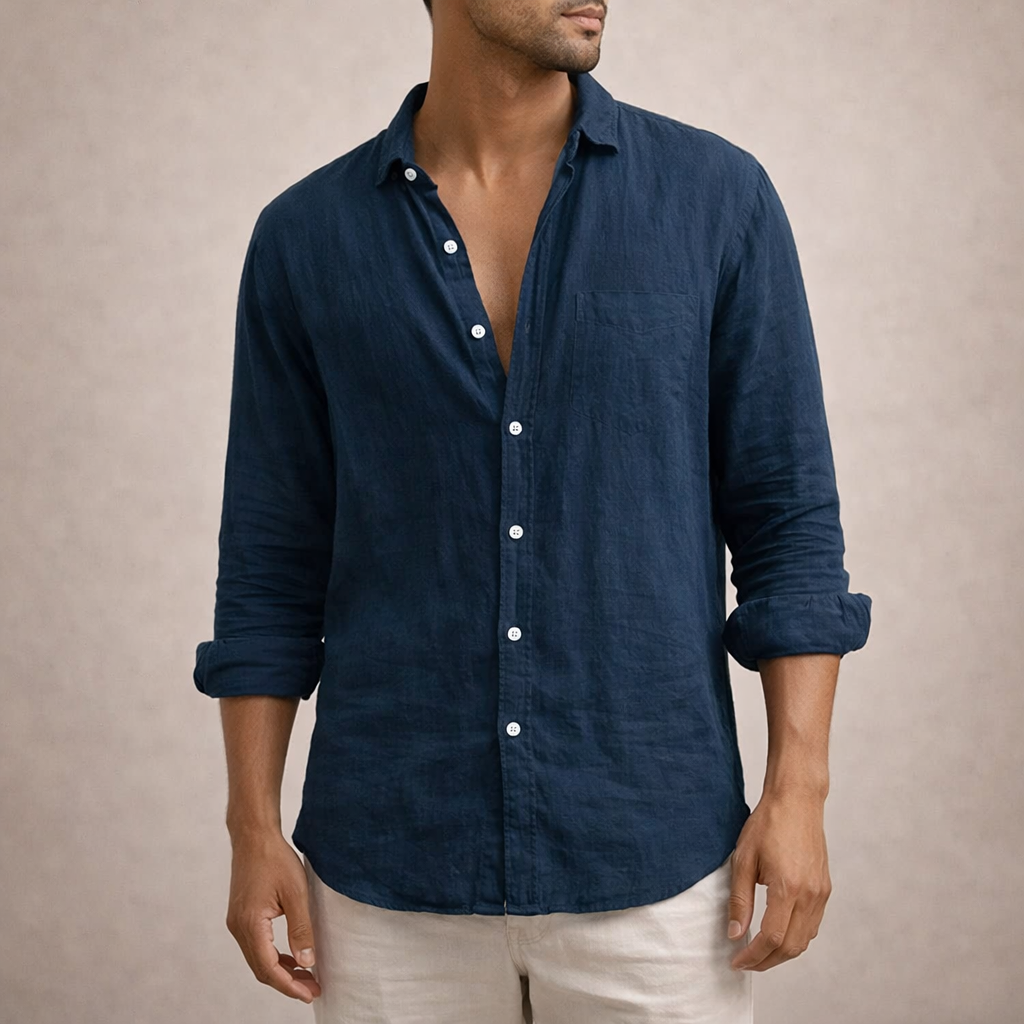 Charlie | Men's Long Sleeve Linen Shirt