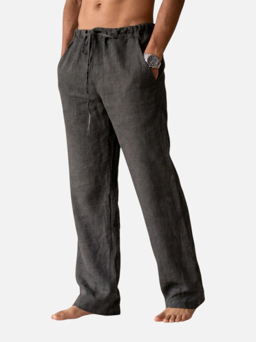 Gregory | Men's Linen Look Relaxed Trousers