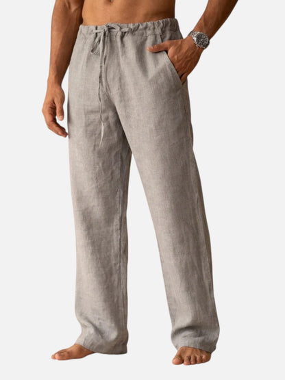 Gregory | Men's Linen Look Relaxed Trousers