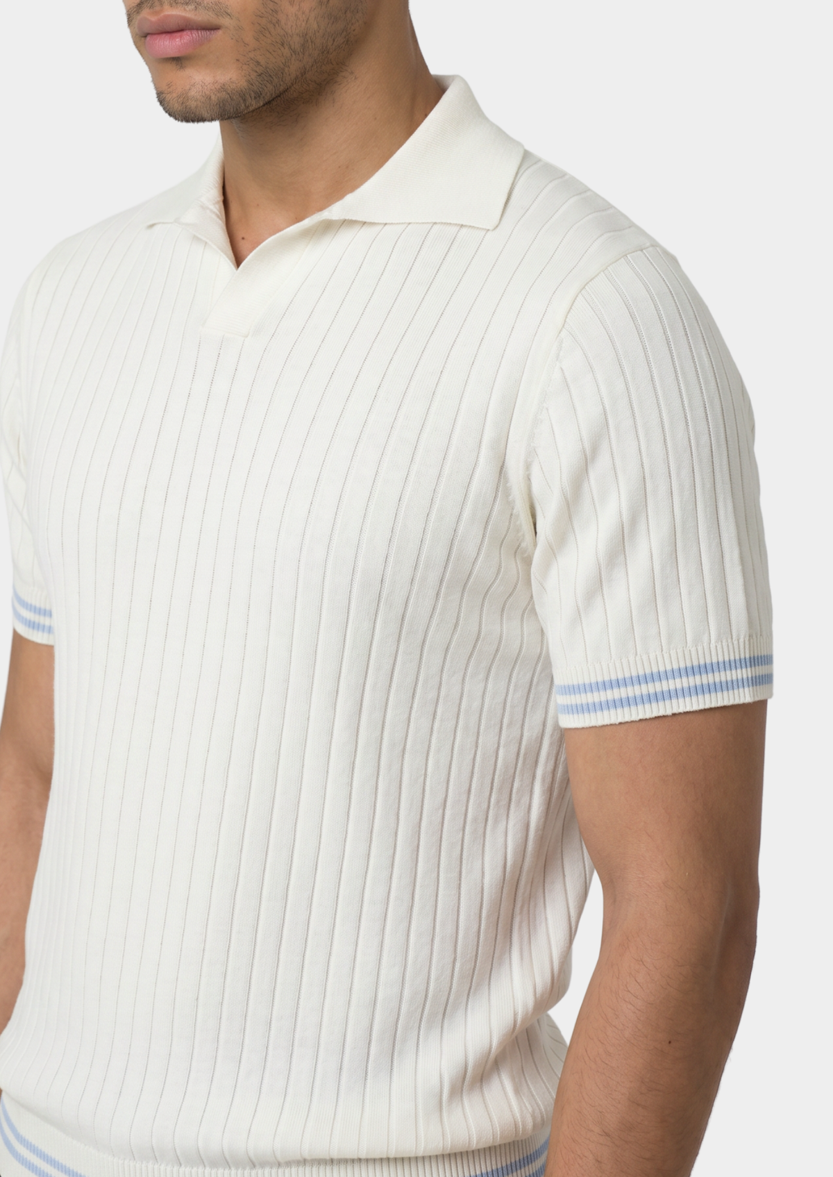 Whitfield | Men's Ribbed Buttonless Polo