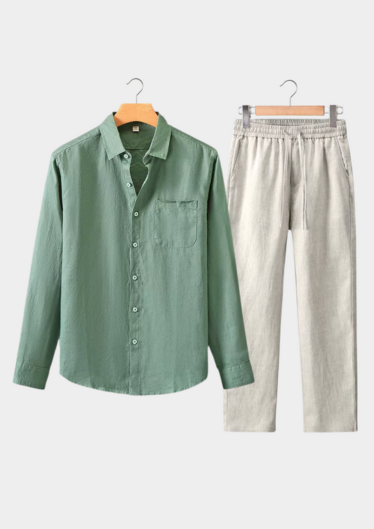 Aurelius | Men's Long Sleeve Linen Set