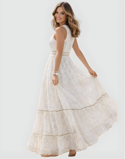 Marigold | Women's Deep V-Neck Beach Maxi Dress