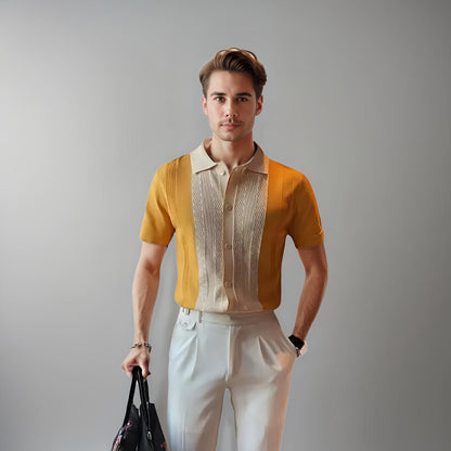 Edward | Men's Contrast Panel Polo Shirt
