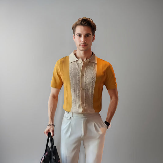 Edward | Men's Contrast Panel Polo Shirt