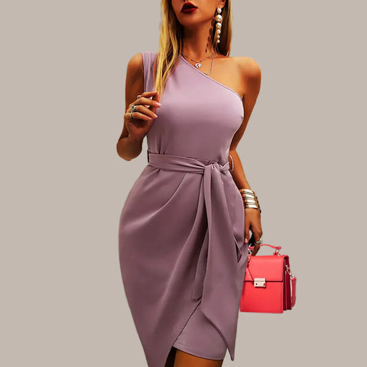 Aurelia | Women's One-Shoulder Midi Evening Dress