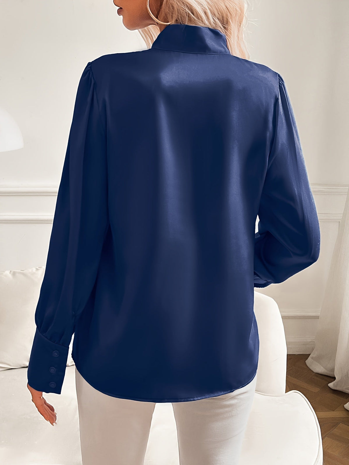 Estelle | Women's Satin Bow Blouse