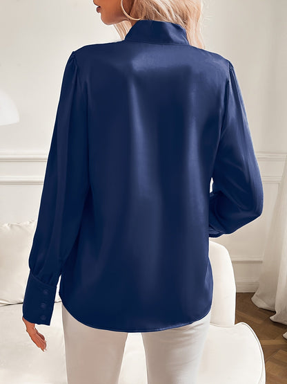 Estelle | Women's Satin Bow Blouse