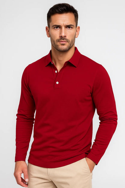 Adrian | Men's Slim Fit Long Sleeve Polo