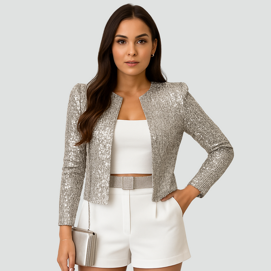 Celeste | Women's Sequin Open Front Blazer