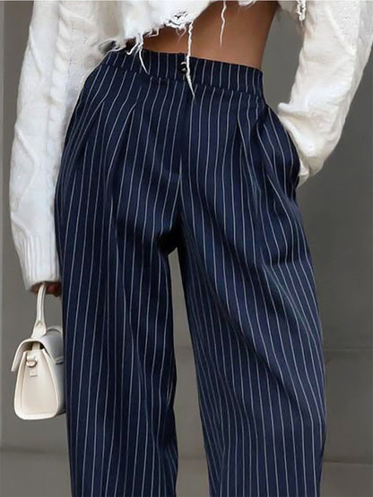 Philippa | Women's Pinstripe Wide-Leg Trousers