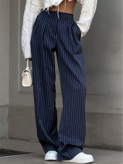 Philippa | Women's Pinstripe Wide-Leg Trousers