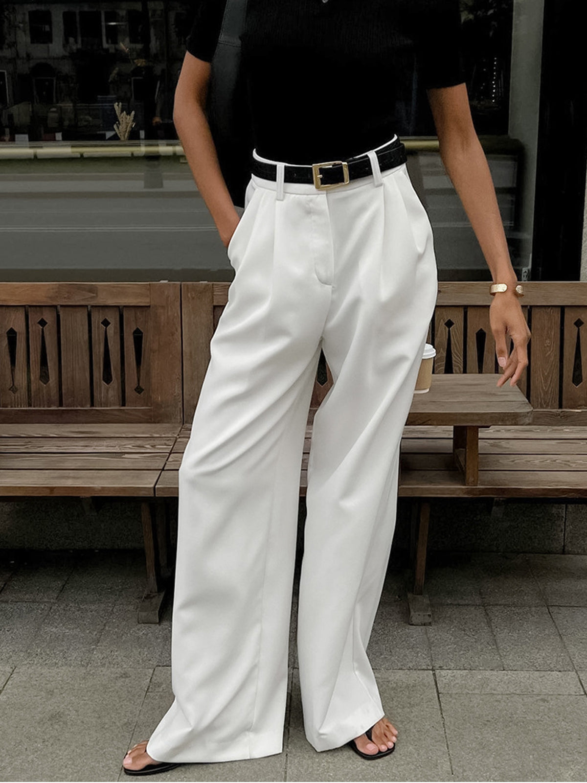 Imogen | Women's Pleated Wide-Leg Trousers