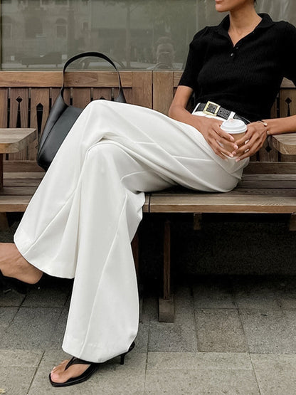 Imogen | Women's Pleated Wide-Leg Trousers