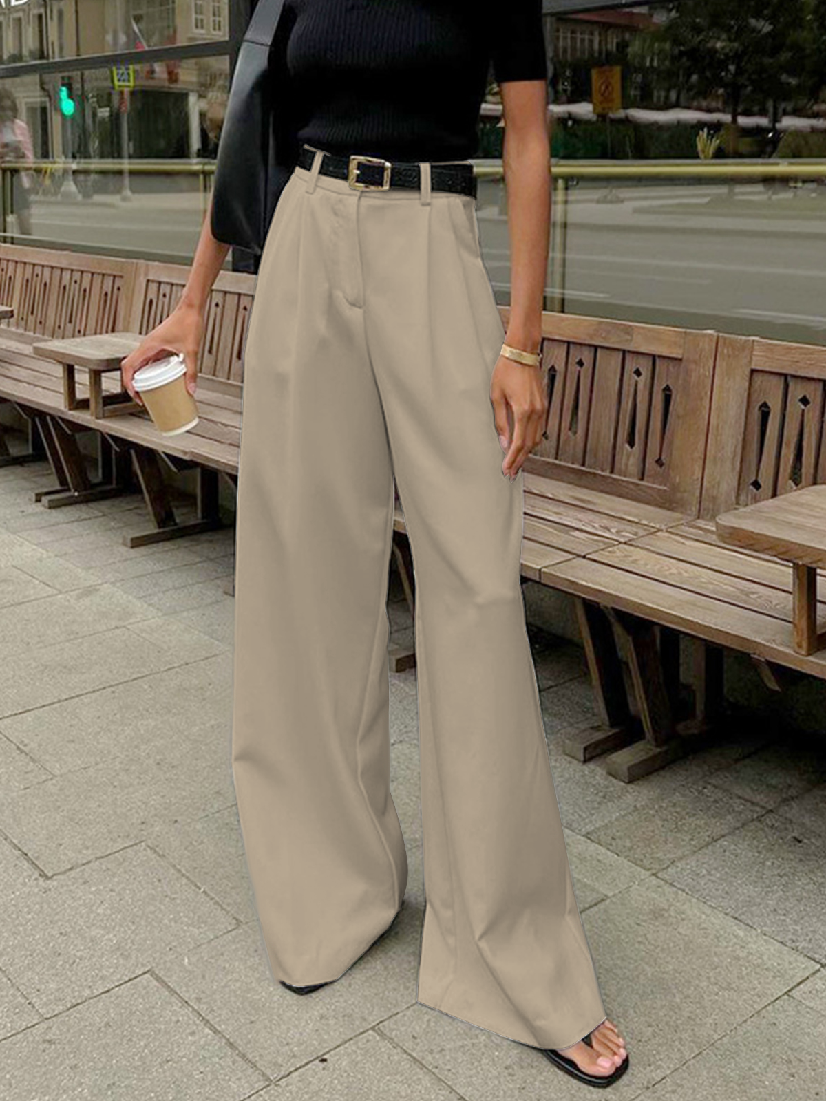Imogen | Women's Pleated Wide-Leg Trousers