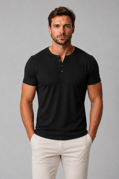 Wesley | Men's Slim Fit Henley T-Shirt
