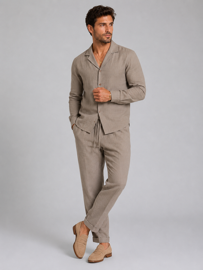 Malcolm | Men's Linen Style Shirt and Trouser Set