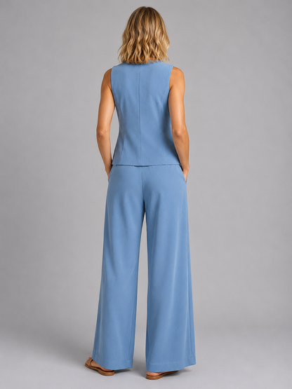 Imogen | Women's Waistcoat and Wide-Leg Trouser Set