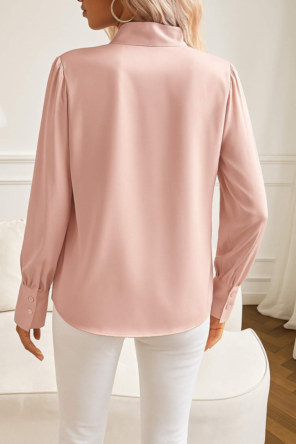 Estelle | Women's Satin Bow Blouse