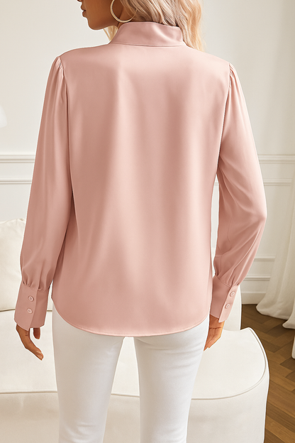 Estelle | Women's Satin Bow Blouse