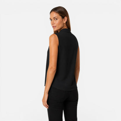 Beatrice | Women's Sleeveless Draped V-Neck Blouse