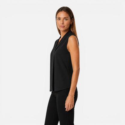Beatrice | Women's Sleeveless Draped V-Neck Blouse
