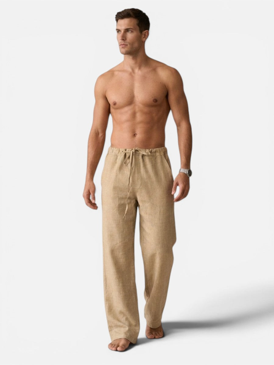Gregory | Men's Linen Look Relaxed Trousers