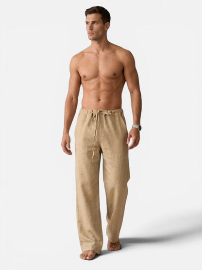 Gregory | Men's Linen Look Relaxed Trousers