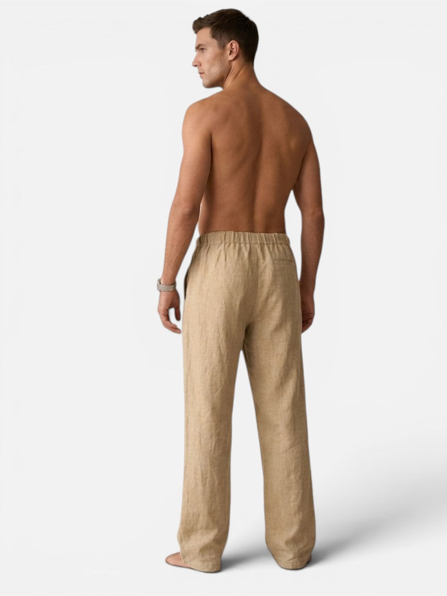 Gregory | Men's Linen Look Relaxed Trousers