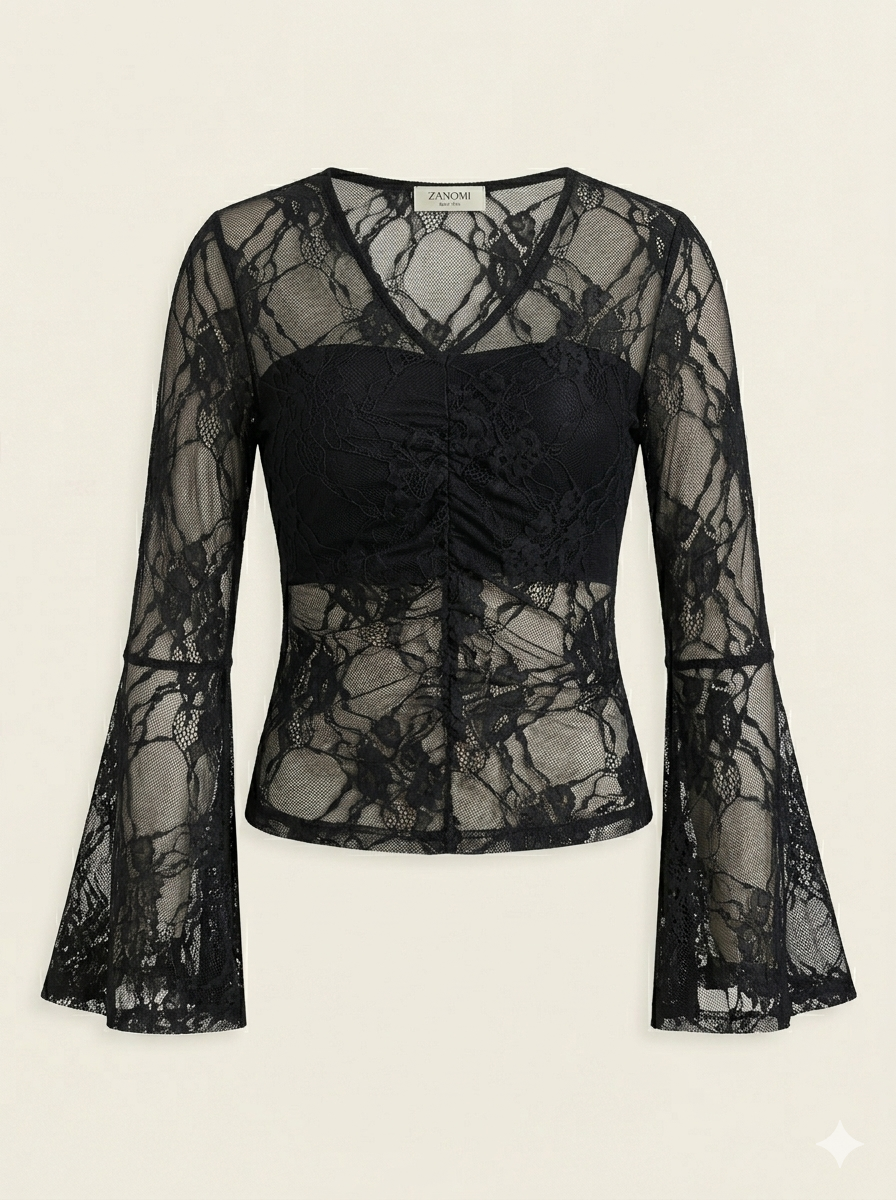 Rosa | Women's Floral Lace V-Neck Shirt