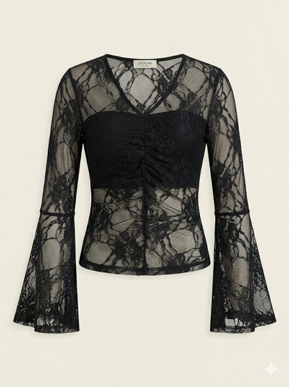 Rosa | Women's Floral Lace V-Neck Shirt