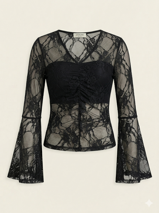 Rosa | Women's Floral Lace V-Neck Shirt