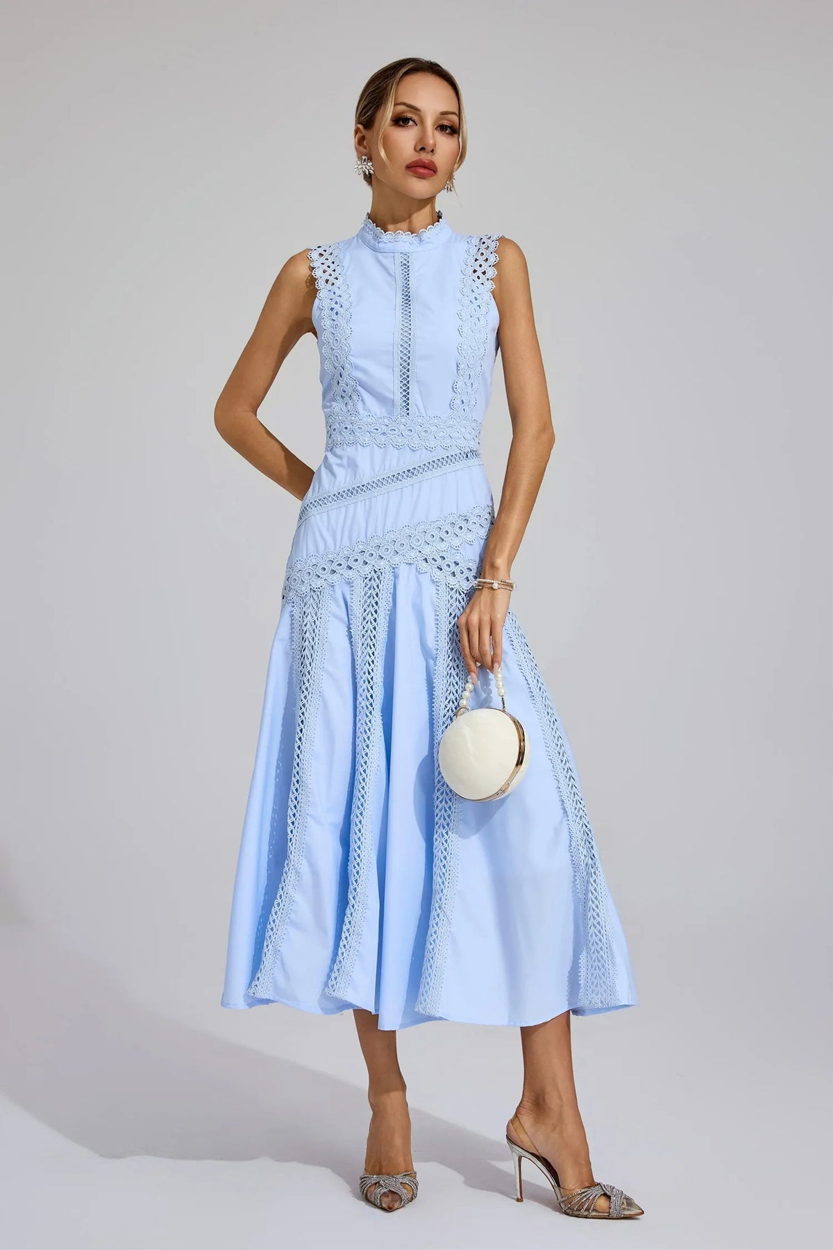 Lisette | Women's Elegant Sleeveless Lace Dress