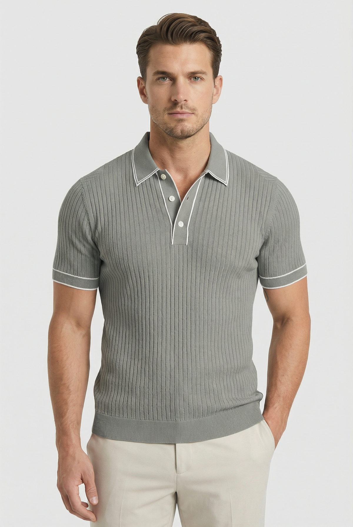 Craig | Men's Contrast Collar Knit Polo