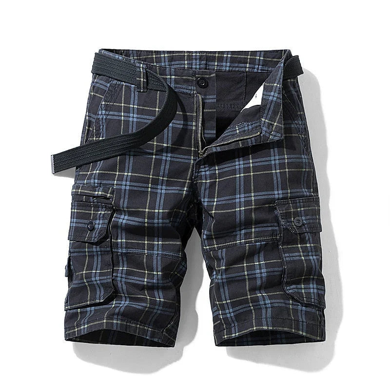 Bertrand | Men's Check Print Cargo Shorts