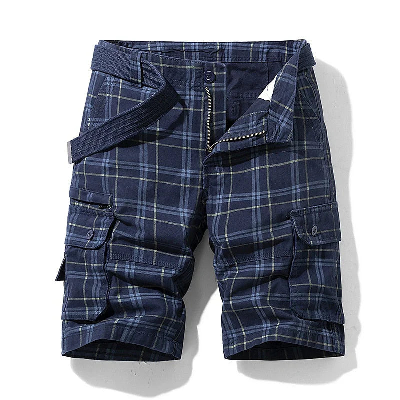 Bertrand | Men's Check Print Cargo Shorts