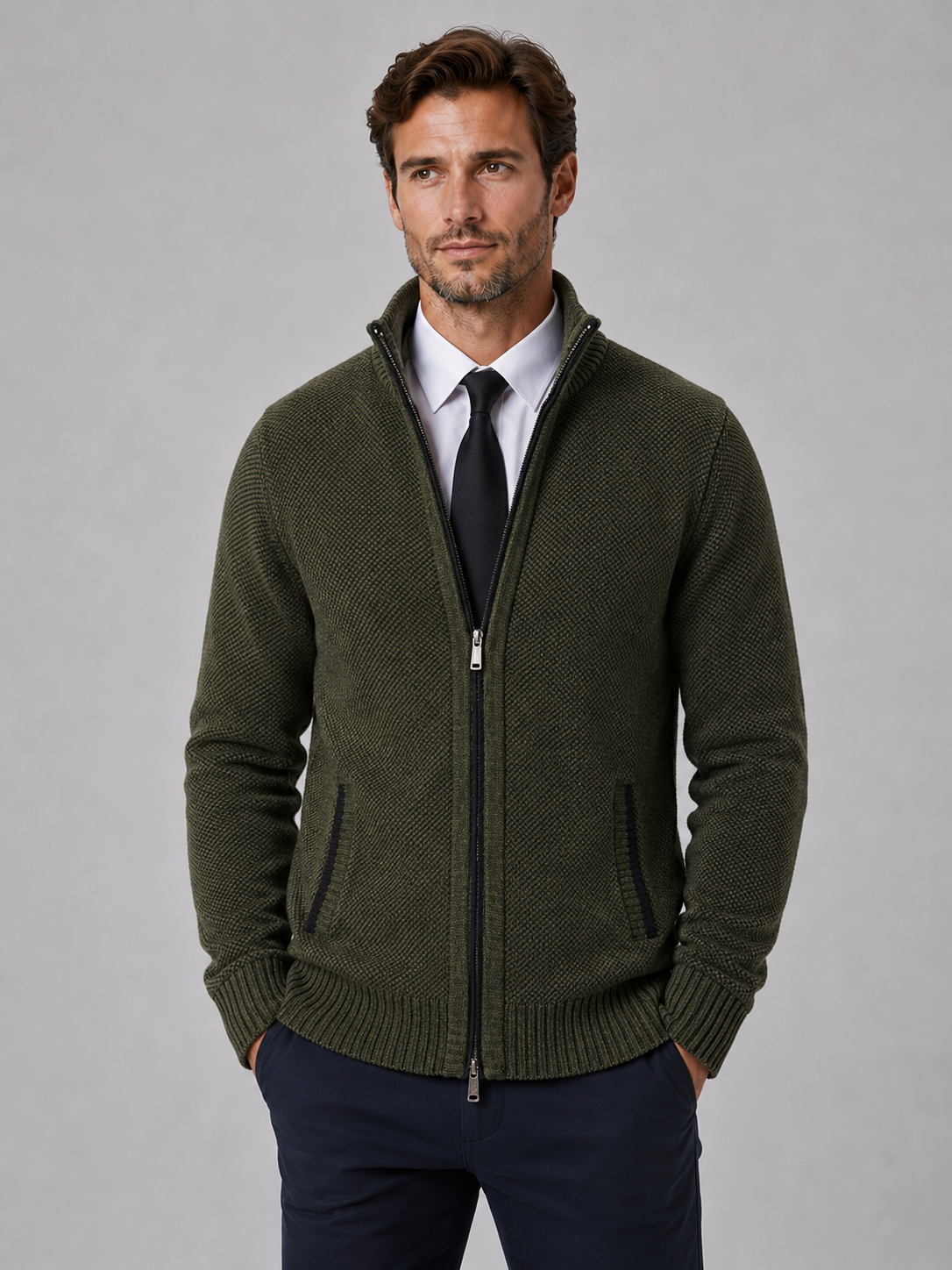 Hewitt | Men's Full Zip Knit Cardigan