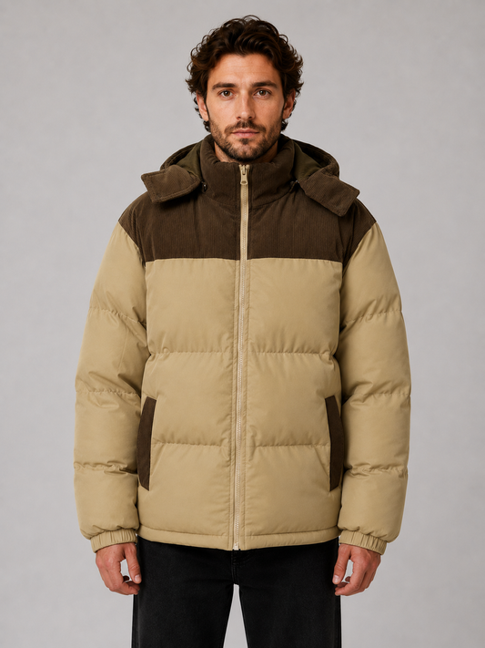 Foster | Men's Hooded Corduroy Puffer Jacket
