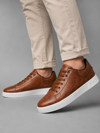 Alistair | Men's Leather Look Trainers
