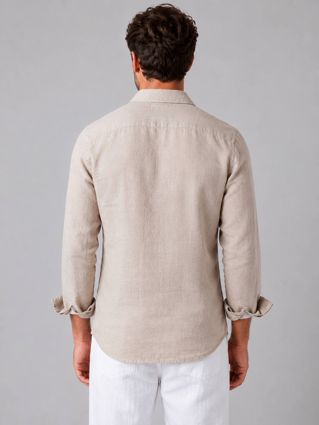 Tristan | Men's Linen Look Button-Up Shirt